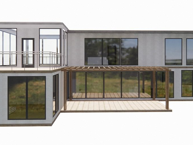 Двухэтажный модульный торговый павильон из 12 контейнеров по Волоколамскому шоссе